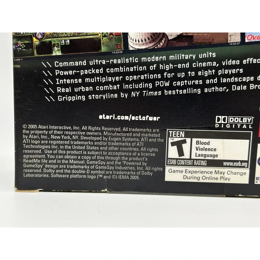 Act of War Direct Action DVD Edition by Atari Video‎ Game PC